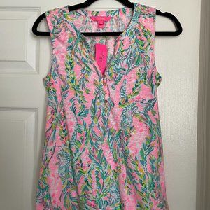 NWT Lilly Pulitzer Essie Printed Tank Blouse Top, size XS ( fits US 4 - 6)